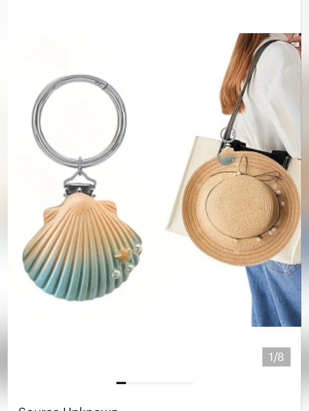 🆕️👒🐚GREEN & PEACH SEA SHELL HAT CLIP 🐚👒